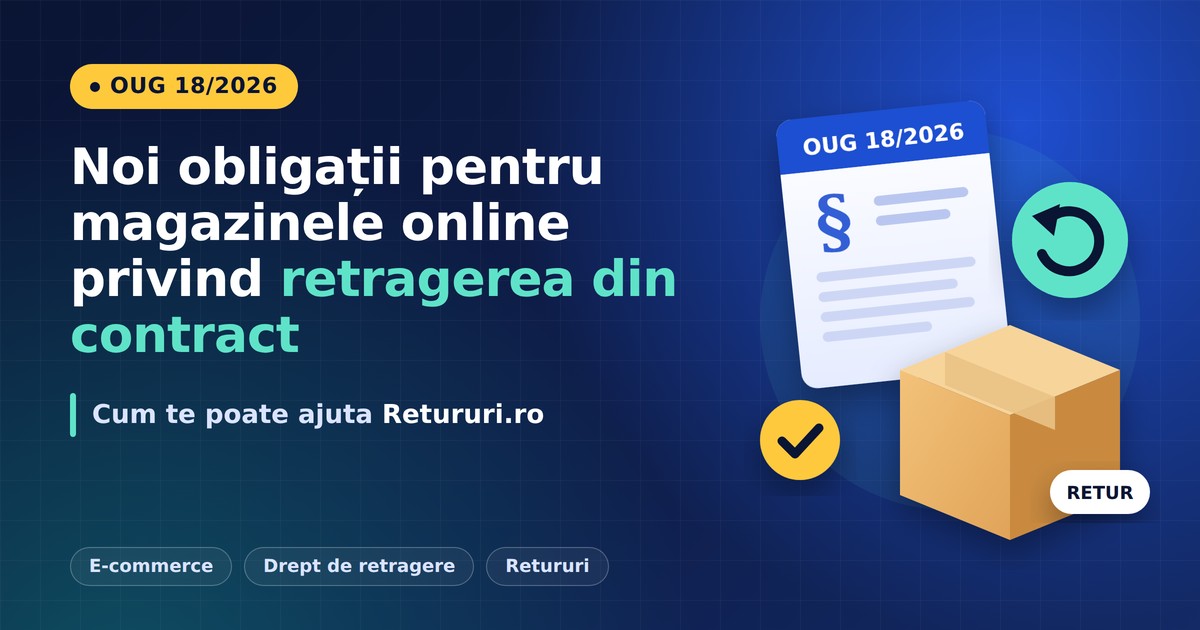 OUG 18/2026: noi obligații pentru magazinele online privind retragerea din contract. Cum te poate ajuta Retururi.ro